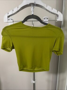 Zara Olive Green Short Sleeve Crop Top